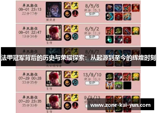 法甲冠军背后的历史与荣耀探索:从起源到至今的辉煌时刻 法甲冠军背后的历史与荣耀探索:从起源到至今的辉煌时刻